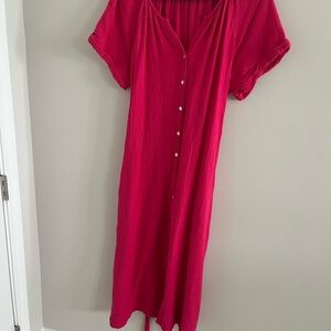 Tommy Bahama Red Button-Down Dress